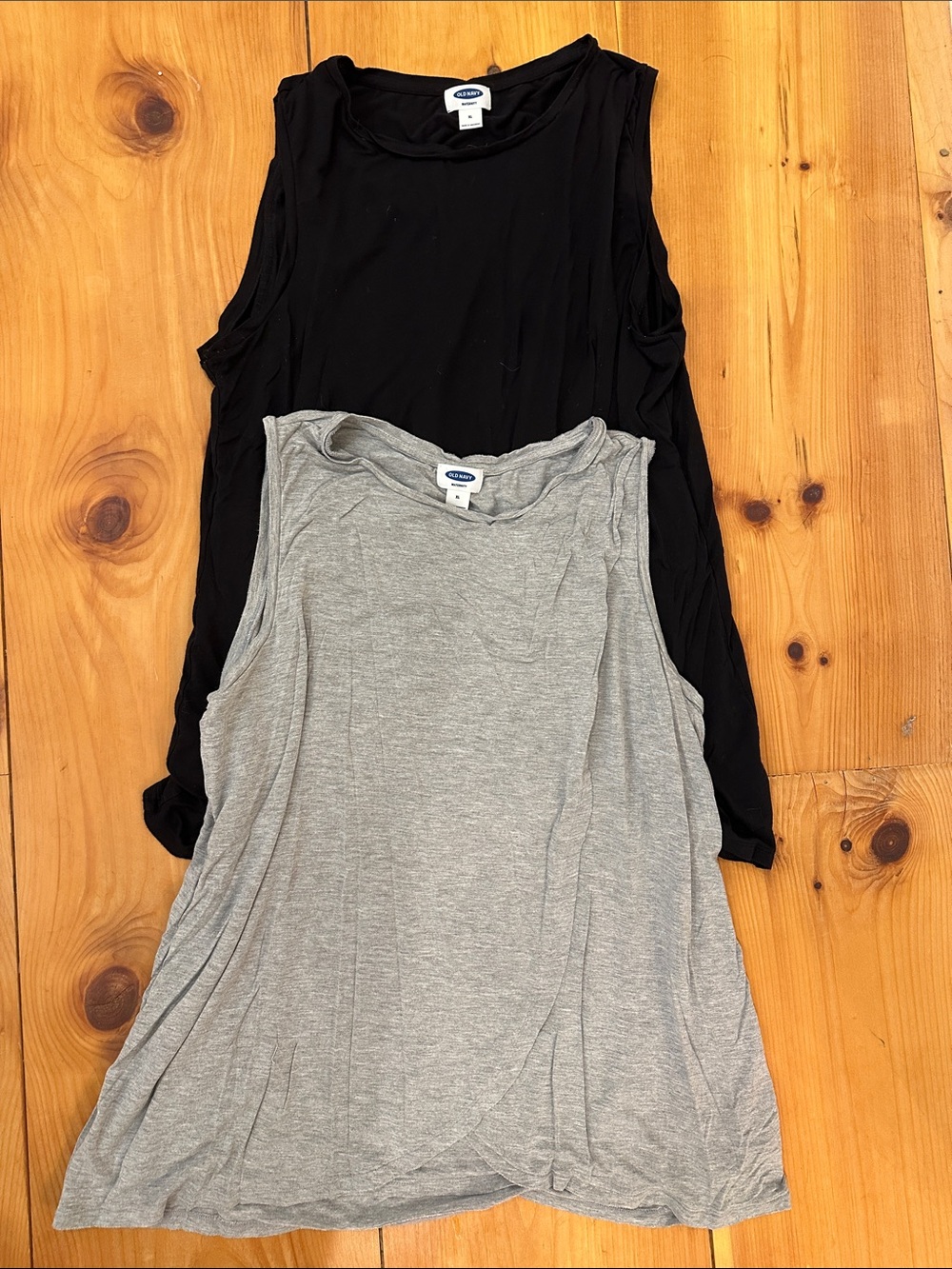Old Navy Women’s Nursing Tank Tops - Black and Gray Two-Pack